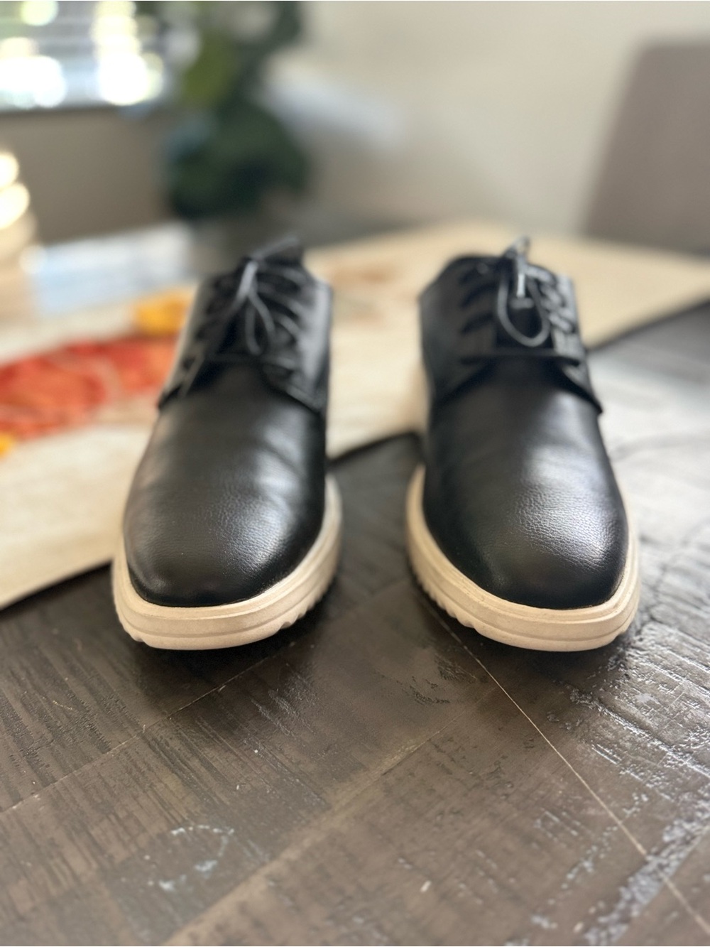 Cole Haan Men's Black Casual Lace-Up Shoes with White Sole